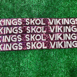 Minnesota Vikings Sequin Strap bling  game day beaded strap college game day purse strap NFL strap stadium approved bag