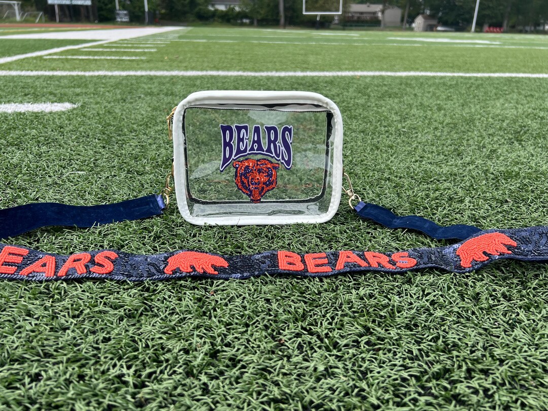 Chicago Bears Clear NFL Approved Stadium Bag With Bling Sequin Purse