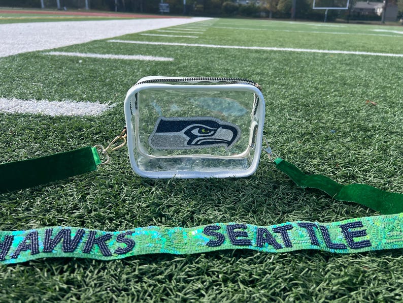 Super Bowl Champions -seahawks Stadium Approved Clear Bag With Bling