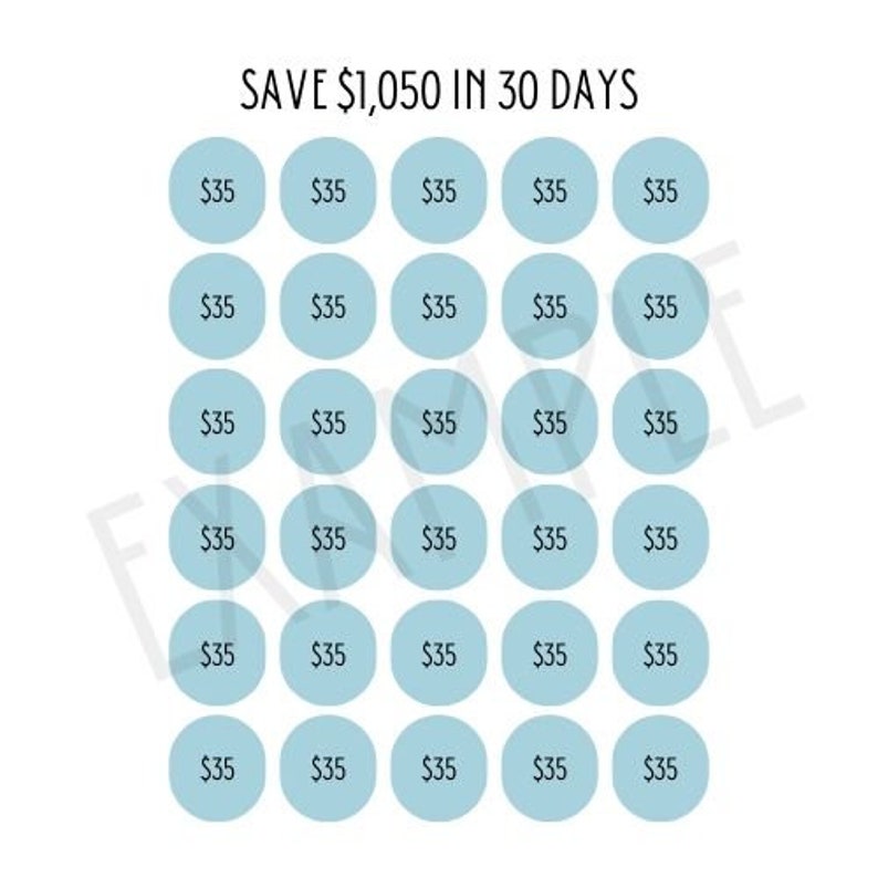 30-day Savings Plan | Financial Goal Tracker |printable Savings ...