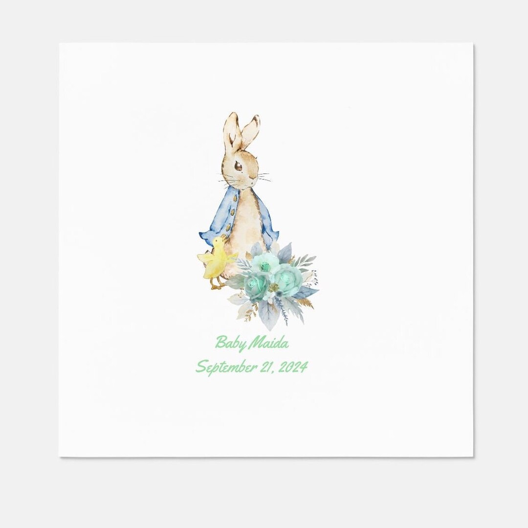 Peter Rabbit Custom Name and Date Beverage Napkin (QTY 100) - Etsy
