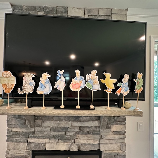 Beatrix Potter Peter Rabbit Flopsy and friends cake topper cake smash table setting or decoration instant download