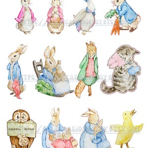 Beatrix Potter Peter Rabbit tafeldecoratie decoratie INSTANT DOWNLOAD Medium Peter Rabbit uitgesneden tafelstandaards 12 tekens babyshower