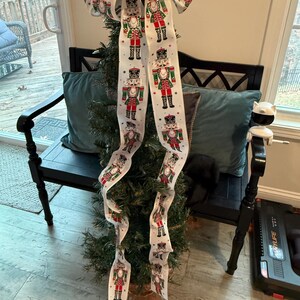 Nutcracker ballet whimsical vintage tree bow large gift bow door bow wreath bow tree topper Christmas decor