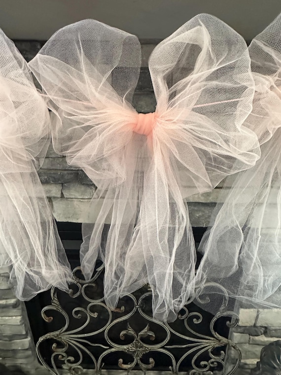 Blush Pink Tulle Ballerina Bow Garland Bow Baby Shower Cake Smash 
