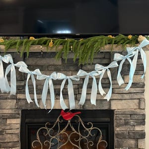 Blue Bow garland baby shower cake smash Decor love shack  Bridal Shower Coquette She&#39;s Tying the Knot Bow Bachelorette nursery dorm decor