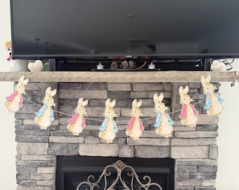 Pink and blue Peter Rabbit gender reveal twins garland baby shower cake smash birthday Decor nursery decor
