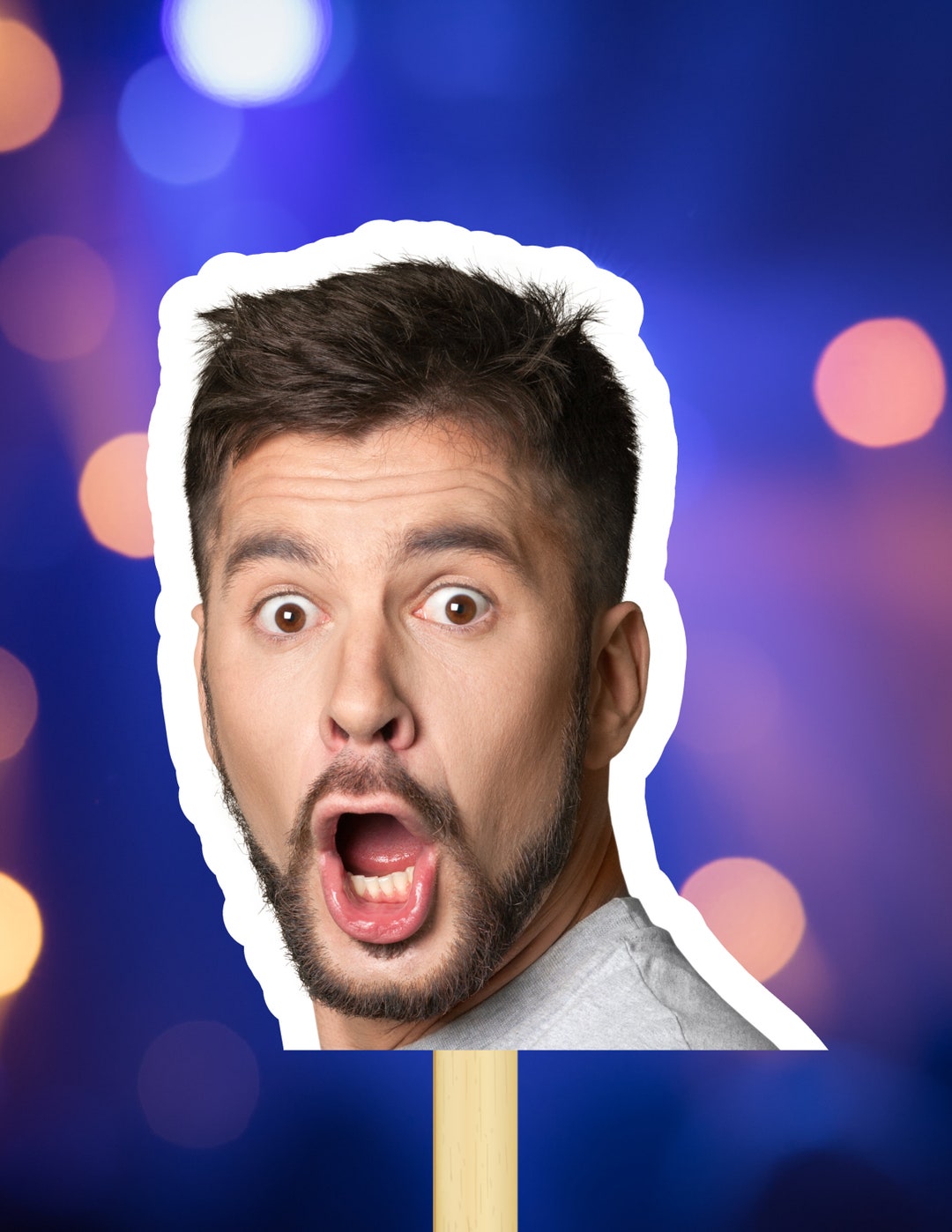 Face on a Stick Digital Head on a Stick Printable Big Head Cutout Groom