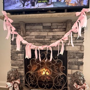 Pink Bow garland baby shower cake smash Decor love shack Bridal Shower dorm decor She's Tying the Knot Pink Bow Bachelorette nursery decor