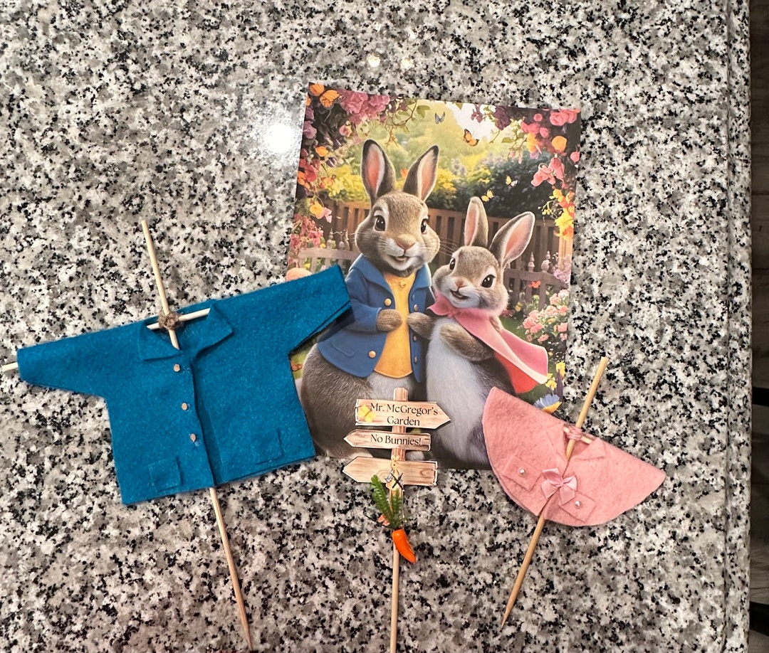 Peter Rabbits Jacket Flopsy Cake Topper Mcgregor's Garden Baby Shower ...