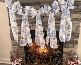 Toile floral Bow garland color choice baby shower something blue cake smash Bridal Shower She's Tying the Knot Bachelorette nursery decor