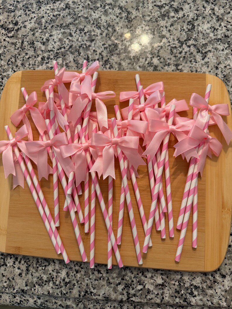 Pink or Blue Bow Straws Love Shack Baby Shower Birthday Cake Smash ...