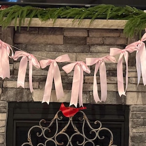 Pink Bow garland baby shower cake smash Decor love shack Bridal Shower dorm decor She&#39;s Tying the Knot Pink Bow Bachelorette nursery decor