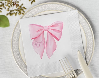 Rosa Schleifen-Partydeko Set – Mit Tellern & Servietten Für Mädchen-Geburtstage & Babypartys