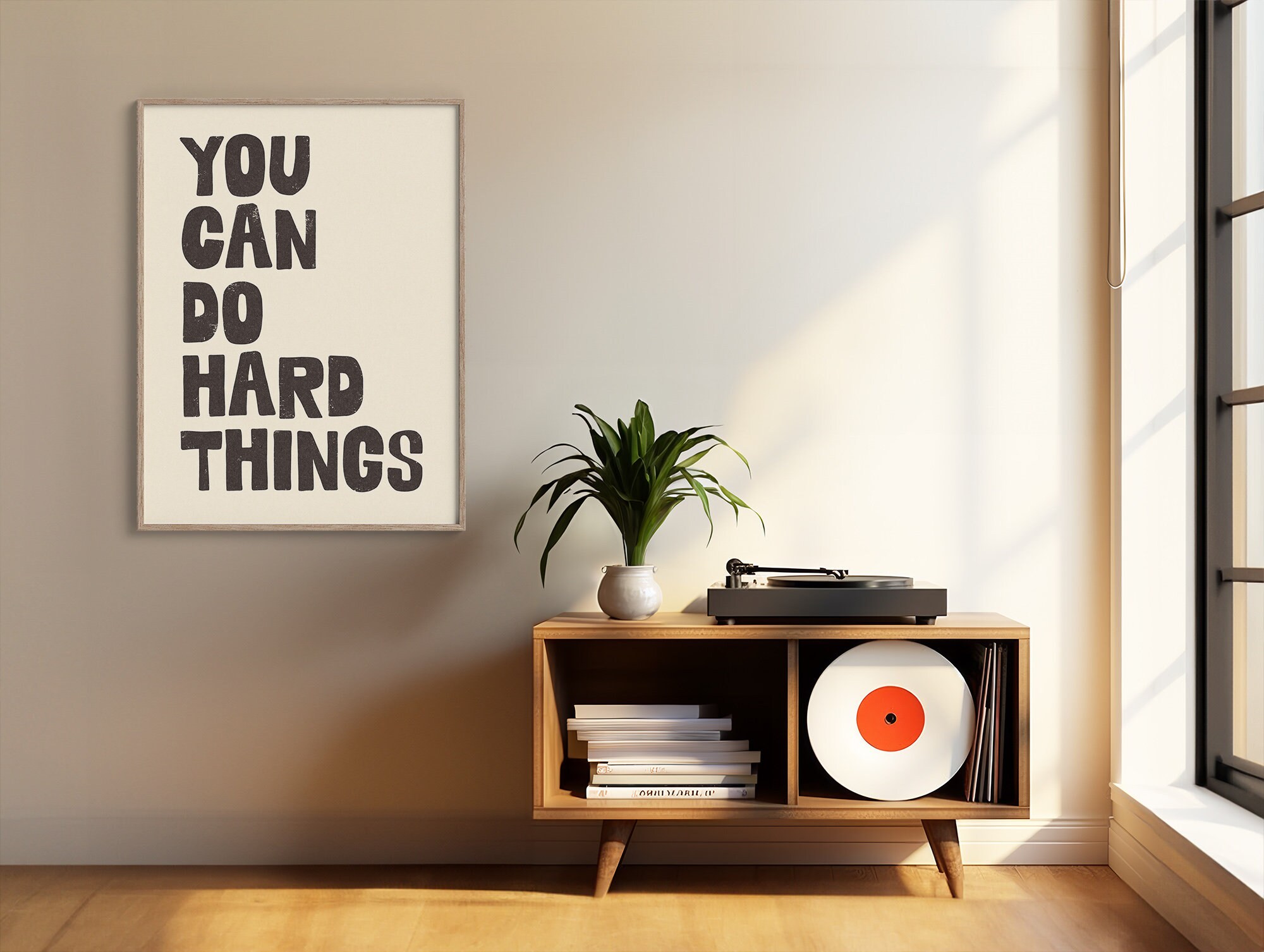 You Can Do Hard Things Kids Room Motivational Wall Art Print Black and ...
