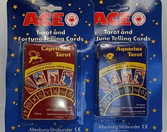 Factory Sealed blister pack MOC mint on card - ACE Astrological Fortune Telling Cards (1980s New Old Stock Deadstock) ASS Altenburger