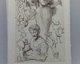 ULTRA RARE | I Tarocchi di Pinocchio – Edizione de Luxe (1994) – Signed & Numbered Set #67/300 with Matching Original Etching #67/100 Giant
