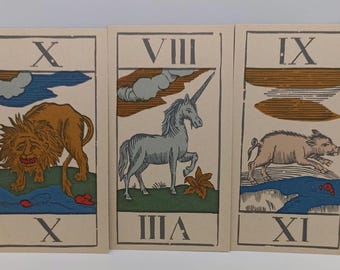 Aquarian TAROT the Fool Blue Back Cards 1970 AQ78 Palladini Art