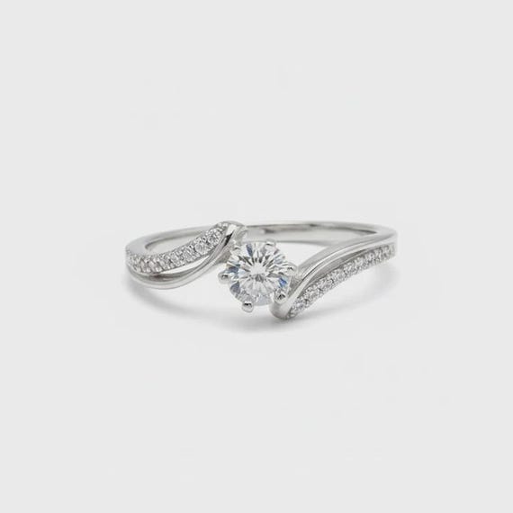 Sterling Silver CZ Solitaire Engagement Ring 925 … - image 1