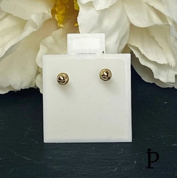 Solid 14K Gold Yellow Solitaire Round Cubic ZC St… - image 2