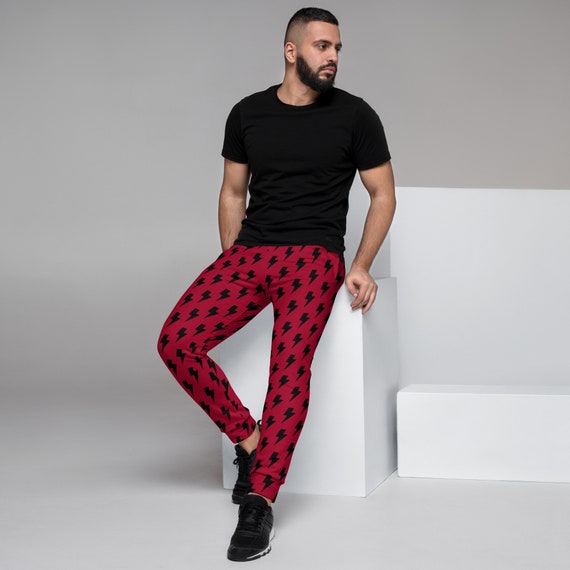 Lightning Pattern Men s Joggers Thunder Light Bolt Sweat Pants Rock Style Jogger Pants Etsy UK