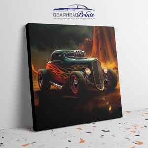 Vintage &#39;32 Ford Coupe Canvas Print - Classic Hot Rod Wall Art - Automotive Decor - Man Cave Essential - Gift for Car Lovers