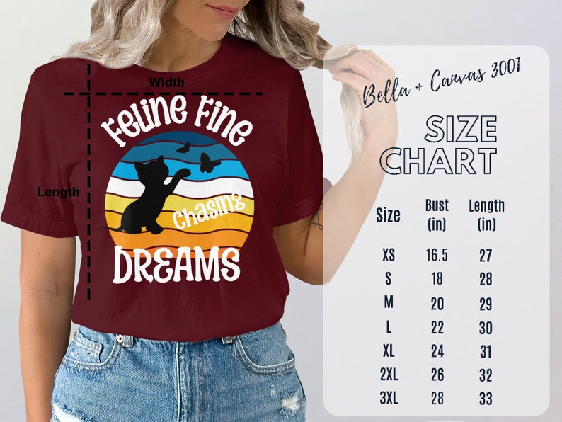 Cute Cat Chasing Butterflies Graphic T-Shirt, Colorful Casual Wear for Cat Lovers, vintage sunset, cat lover gift or cat mom gift image 9