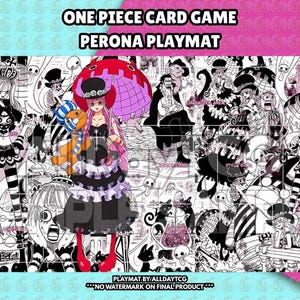 Custom One Piece TCG Perona Playmat With Zones - OPTCG Trading Card Game Manga