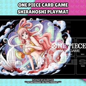 Custom One Piece TCG Shirahoshi Playmat With Zones - OPTCG Trading Card Game Manga