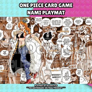 Custom One Piece TCG Nami Playmat With Zones - OPTCG Trading Card Game Manga