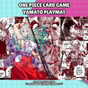 Custom One Piece TCG Yamato Playmat With Zones - OPTCG Trading Card Game Manga