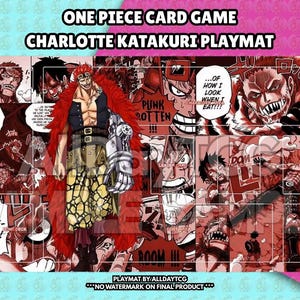 Custom One Piece TCG Charlotte Katakuri Playmat With Zones - OPTCG Trading Card Game Manga