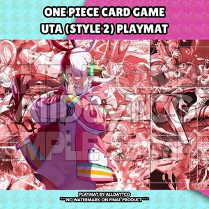 Custom One Piece TCG Uta Style 2 Playmat With Zones - OPTCG Trading Card Game Manga