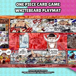 Custom One Piece TCG Whitebeard Playmat With Zones - OPTCG Trading Card Game Manga