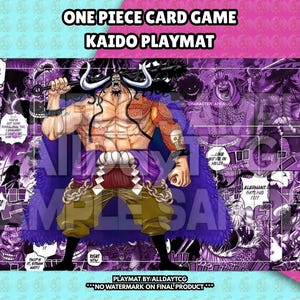 Custom One Piece TCG Kaido Playmat With Zones - OPTCG Trading Card Game Manga