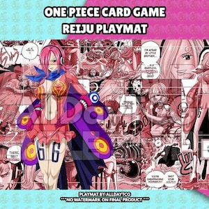 Custom One Piece TCG Reiju Playmat With Zones - OPTCG Trading Card Game Manga