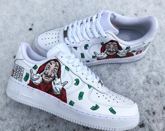 Money Heist Air Force 1 Custom Zapatos personalizados hombres, Custom Air Force 1 Cartoon, Custom Sneaker mujer