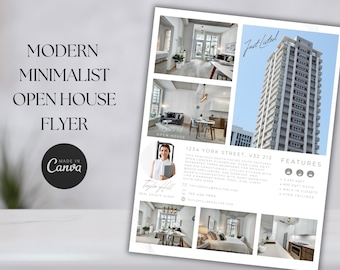 Modern Minimalist Real Estate Flyer Template | Realtor Advertising, Open House Listing, Selling Your Home, Featured Sheet, Condo For Sale