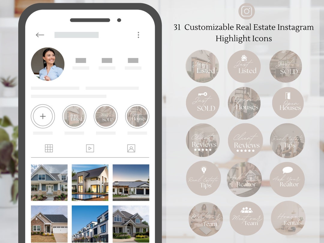 31 Customizable Real Estate Instagram Highlights Icons | Realtor Social ...