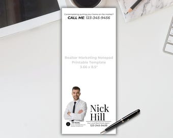 Personalized Real Estate Notepad Template, Writing Pad, Marketing Tools, Realtor Advertising, Realtor Branding, Gifts for Realtor, Notes