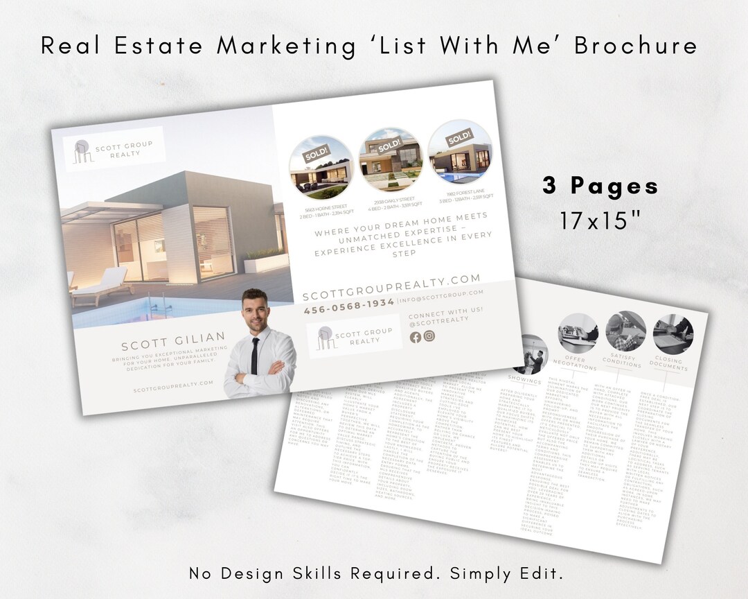 Real Estate List With Me Marketing Brochure, List Your Home, Selling ...