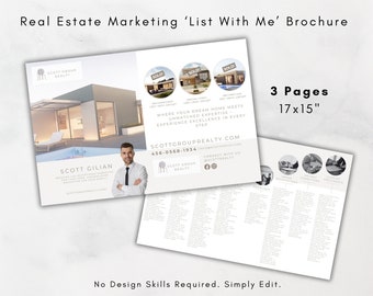 Real Estate List With Me Marketing Brochure, List Your Home, Selling Your Home, Realtor Guide, Seller Prep Brochure, Listing Presentation