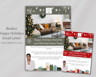 Real Estate Happy Holidays Warm Wishes Prospecting Email Newsletter | Realtor Advertising | Happy Holidays Card | Winter Real Estate | DIY