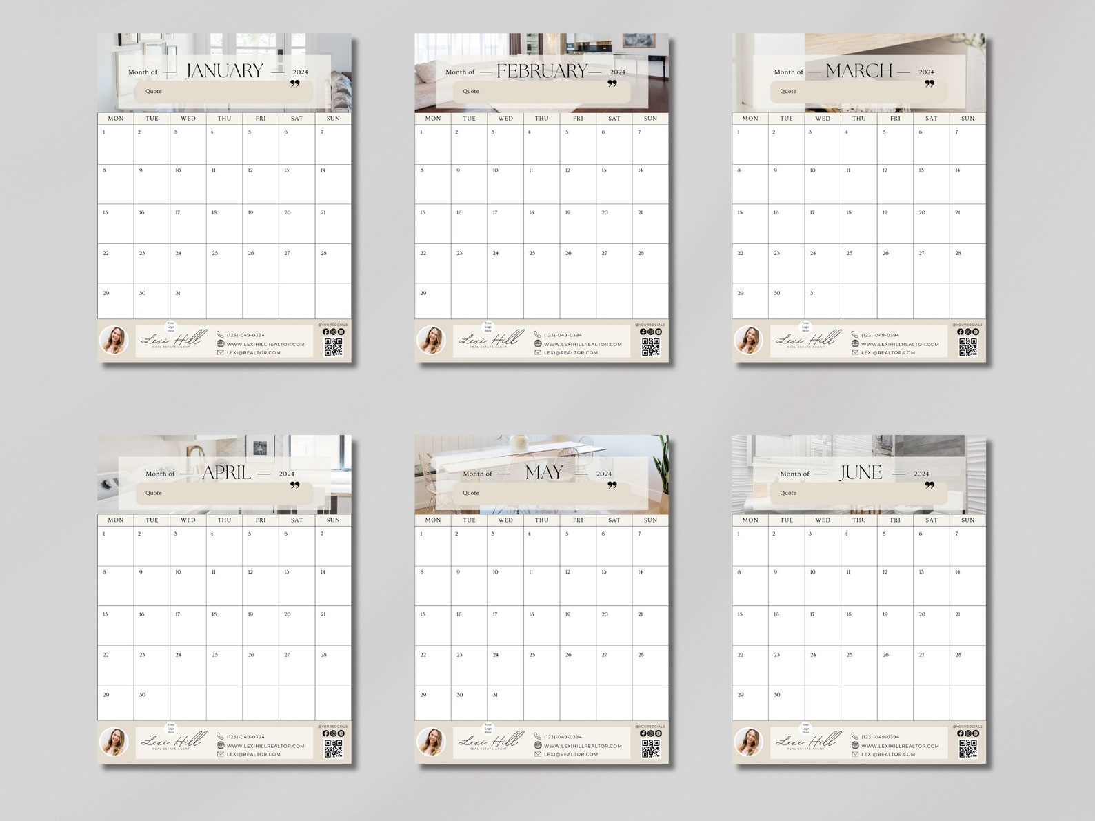 Modern Realtor 2025 Calendar, Realtor Marketing Material, Real Estate