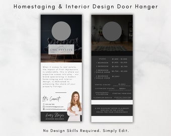Home Staging & Interior Door Hanger, Home Staging Flyer, Home Staging Service, Home Staging Guide, Real Estate Home Staging, Realtor Mailer