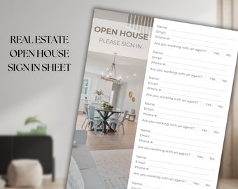 Folha de login de convidado de casa aberta minimalista moderna | Coleta de dados de corretores de imóveis | Folha de prospecção de corretor de imóveis | Keller Williams | Sinais Air Bnb |DDI