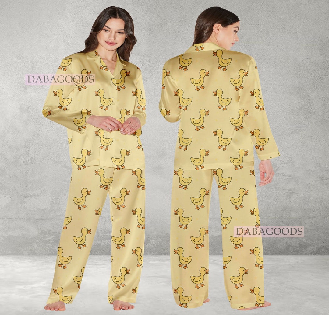 Cute Duck Pajamas, Cute Duck Pajamas Set, Cute Duck Holiday Pajamas
