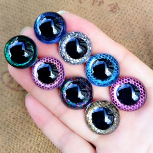 12-15-16-18-20-24mm Sparkling 3D Safety Eyes -  Doll Making Crocheting and Amigurumi (2pairs /1 pair)