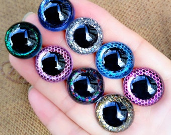 12-14-16-18-20-25mm Sparkling 3D Safety Eyes -  Doll Making Crocheting and Amigurumi (2pairs /1 pair)