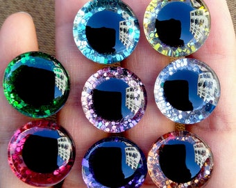16-18-20-25-30-35mm Sparkling 3D Safety Eyes -  Doll Making Crocheting and Amigurumi (2pairs /1 pair)